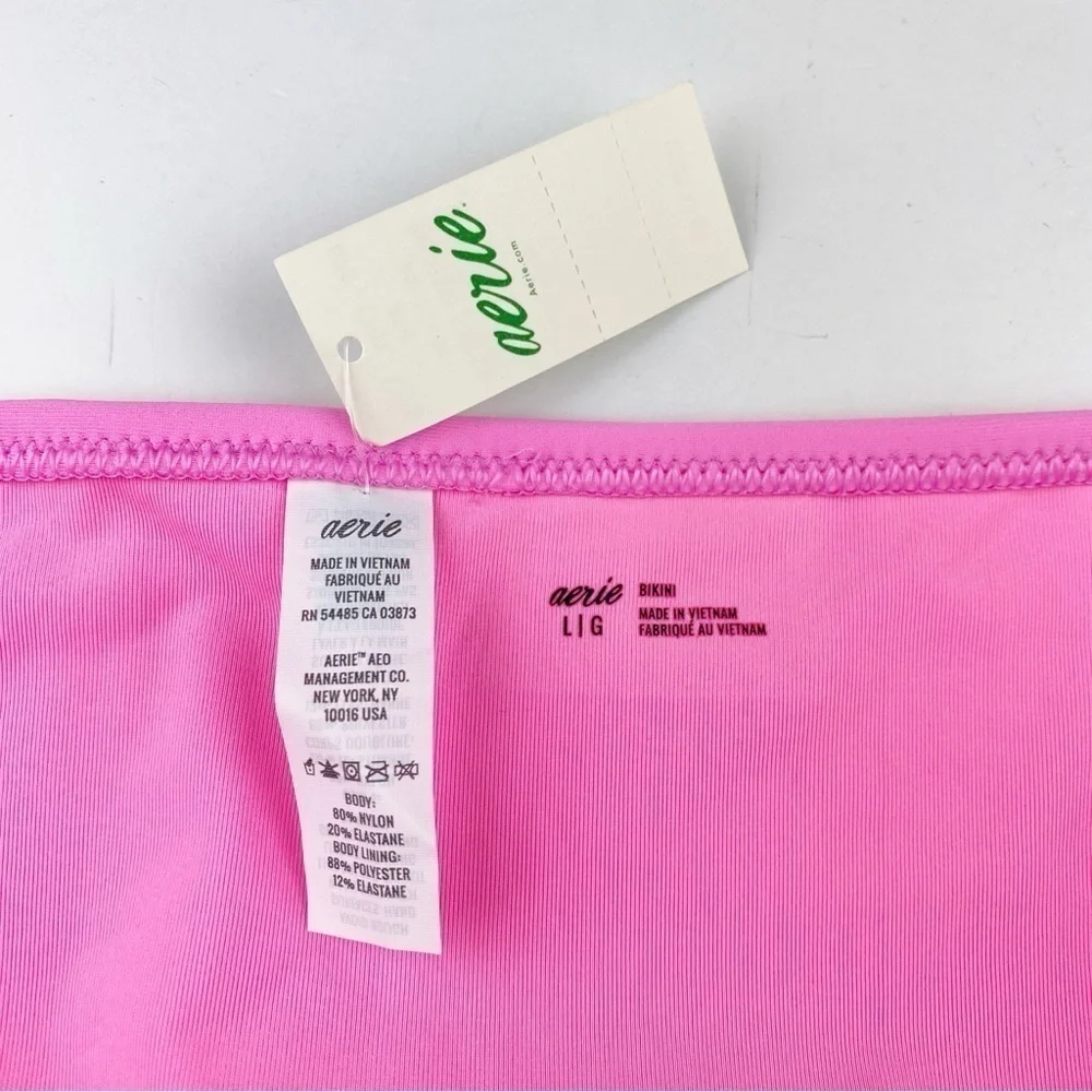 Aerie Full Coverage Classic Bikini Bottom Pink Size L NWT